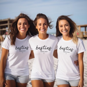 Custom Besties Shirt, Besties Since Tshirts, Best Friends Shirt With Date, BFF Shirts,Personalized Friend Trip Shirt, Besties Tshirt