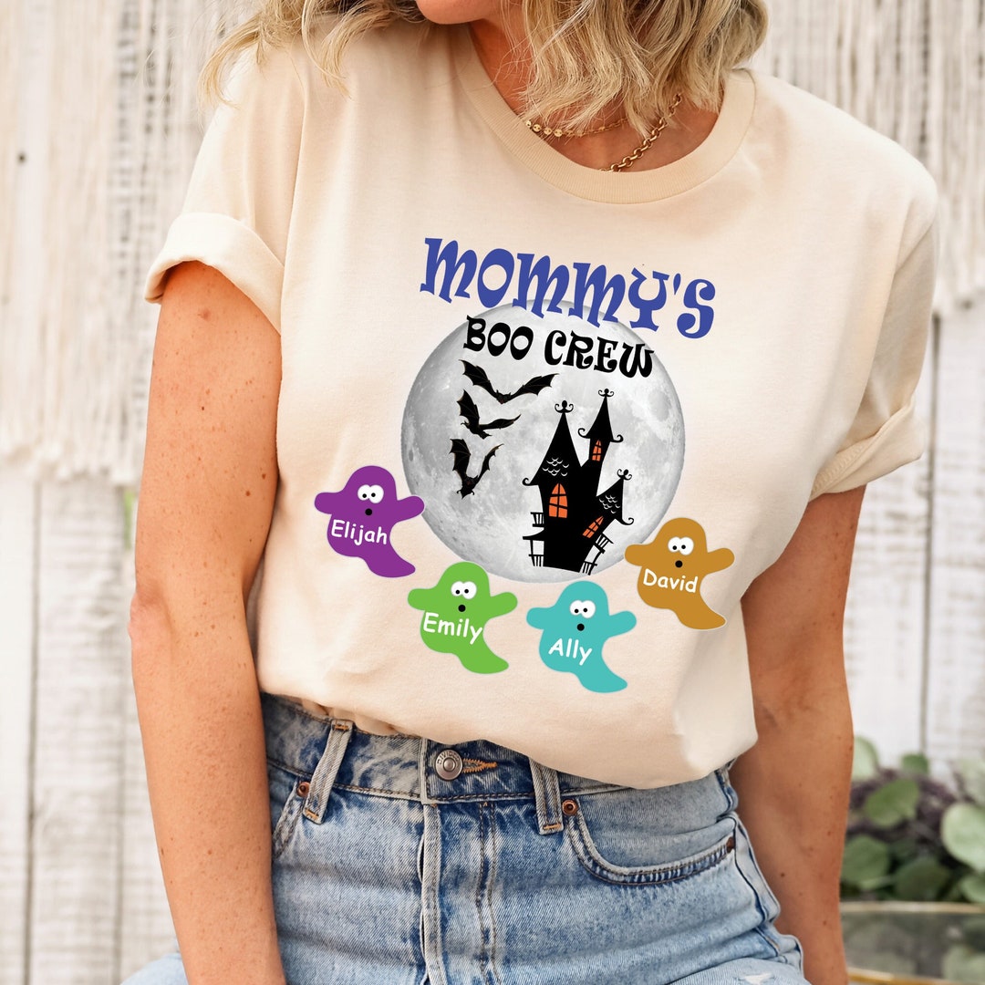 Personalized Halloween Mommy Boo Crew Shirt, Custom Grandma Boo Crew ...