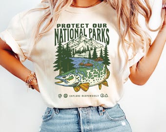 National Parks Comfort Colors® Tee: Protect Nature, Vintage Hiking Shirt