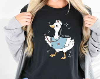 Comfort Colors Silly Goose Nurse Shirt: Funny RN Gift