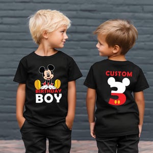 Custom Mickey Birthday Boy Shirt, Personalized Mickey Mouse Tshirt, 2nd Birthday Shirt, Birthday Shirt for Boys, Disney Birthday Shirt