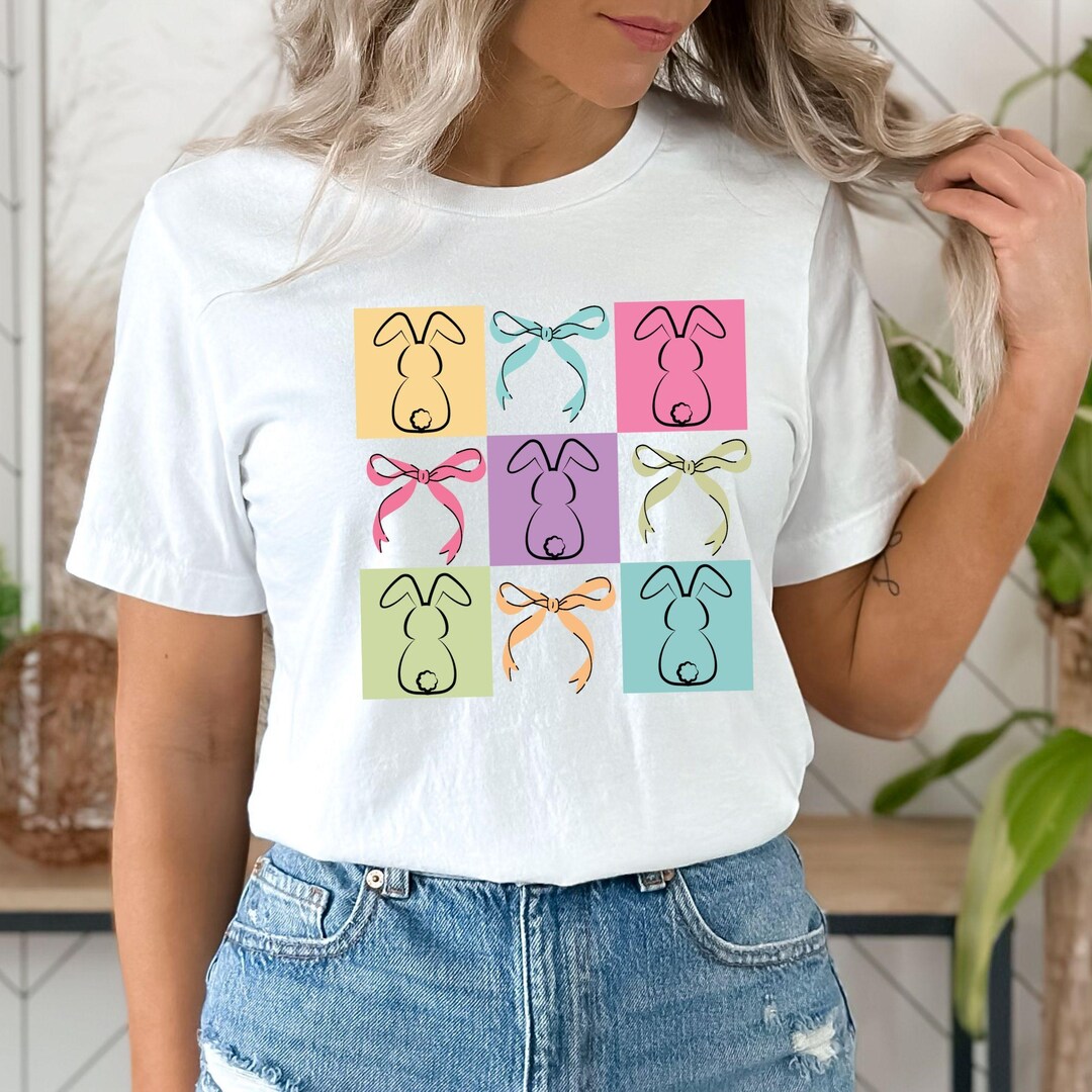 Coquette Bow Bunny Shirt, Bunny Ears Shirt, Cute Bunny T-shirt, Funny ...
