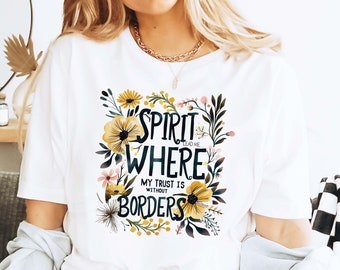 Floral Christian T-Shirt: Spirit Lead Me, Boho Faith Tee