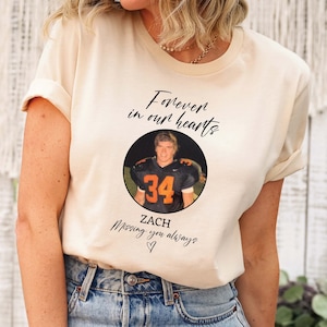 Forever In Our Hearts Shirt, Remembrance Shirt, Custom Memorial Tshirt With Photo, Bereavement Shirt, Memorial Shirt, Funeral Shirt