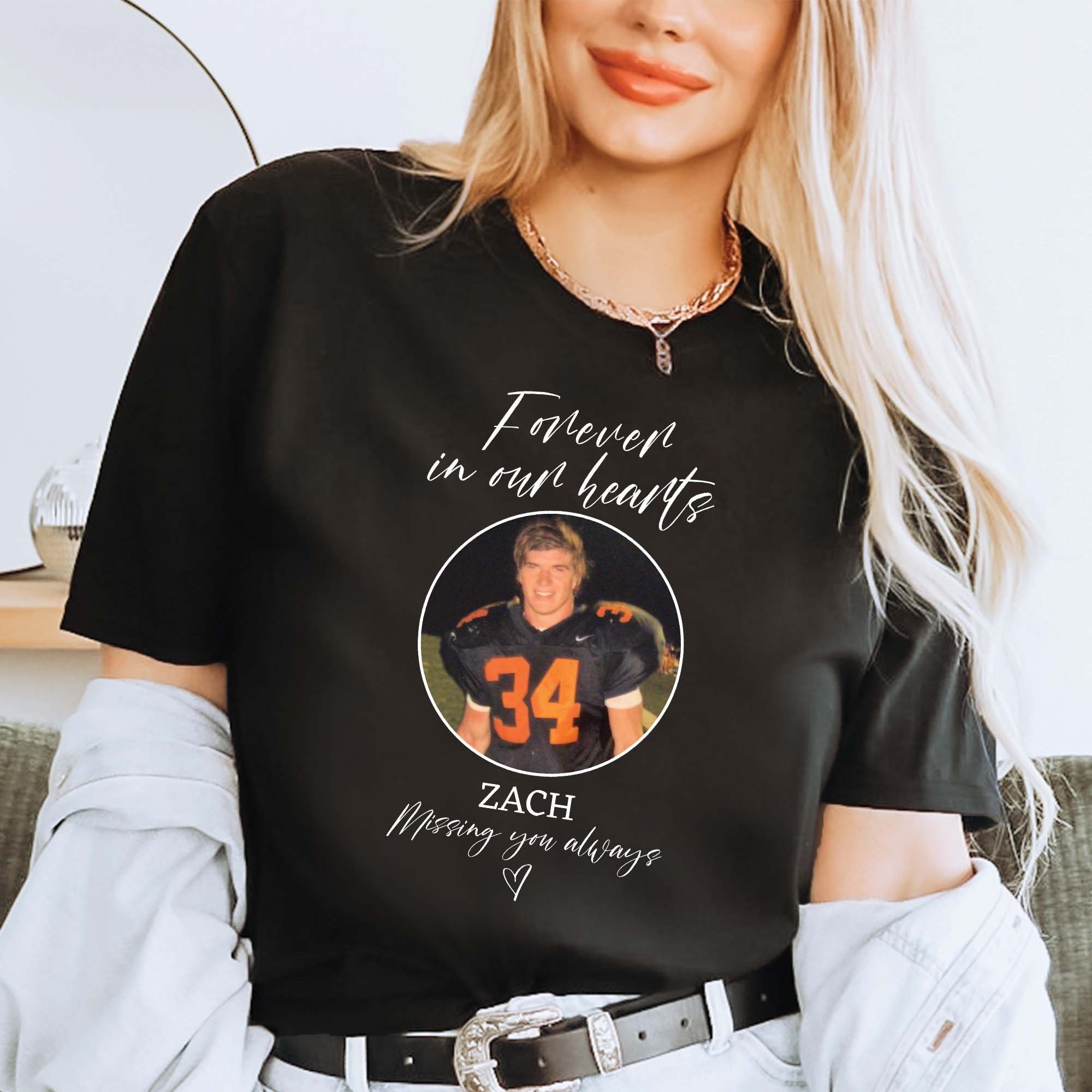 Custom Memorial Shirt: Forever in Our Hearts Funeral T-shirt - Etsy