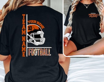 Customized Football Mom Shirt, Gift For Football Lover Mom Shirt, Custom Football Mom Shirt With Kids Name Number, Football Season Tee