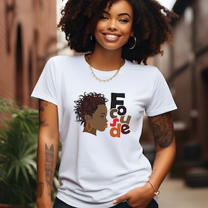 Focused Black Girl Melanin Shirt, Black History Month Shirt, African American Art T Shirt, Black Lives Matter Tee, Black Pride Shirt
