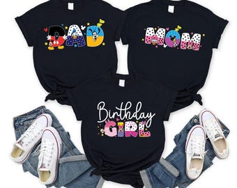 Custom Mickey Birthday Family Shirt, Birthday Boy Girl Family Shirt, Minnie Mouse Tshirt, Birthday Matching Shirt, Disney Family Trip Shirt