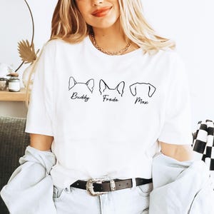 Customized Dog Ears Shirt, Custom Dog Ears Shirt with Name, Gift Tshirt for Dog Mama Dad , Special Gift for Pet, Pet Lovers Shirt
