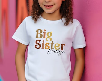 Custom Big Sister Shirt: Personalized Toddler Tee, Pregnancy Reveal