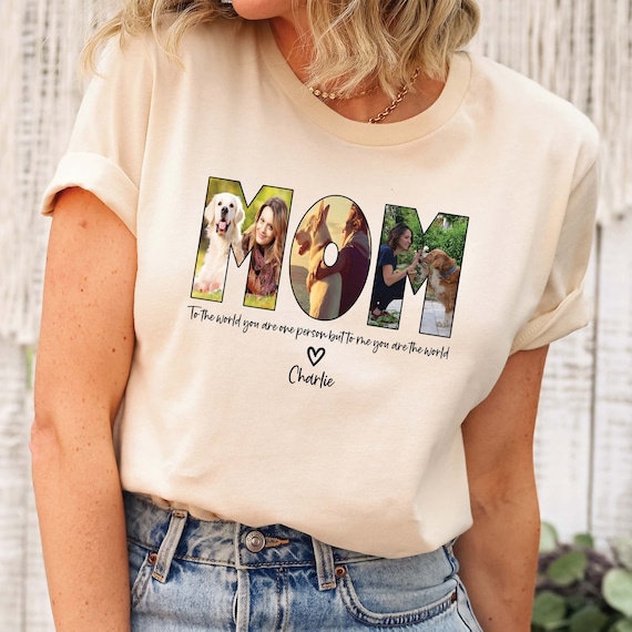 MOM Photo Shirt, Custom Mama Shirt, Dog Mama Shirt, Custom Mothers Day Gift, Personalized Gift for Mom, Printable Photo Shirt, Dog Mom Gift