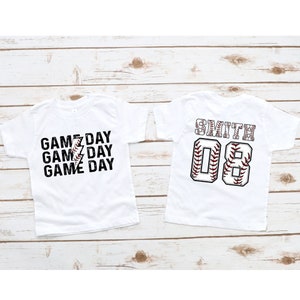 Custom Baseball Shirt, Baseball Game Day Shirt, Baseball Day Shirt, Sports Mom Tee, Baseball Name and Number Shirt, Baseball Season Shirt