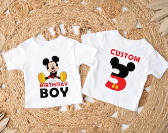 Custom Mickey Mouse Birthday Boy Shirt, 2nd Birthday Shirt, Disney Birthday Boy Shirt, Second Birthday Tees, Personalized Birthday Boy Shirt