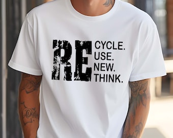 Recycle Reuse Renew Rethink Shirt, Earth Day T-Shirt, Save the Earth Shirt, Environmentalist Shirt, Environmental Recycling Gifts Tee