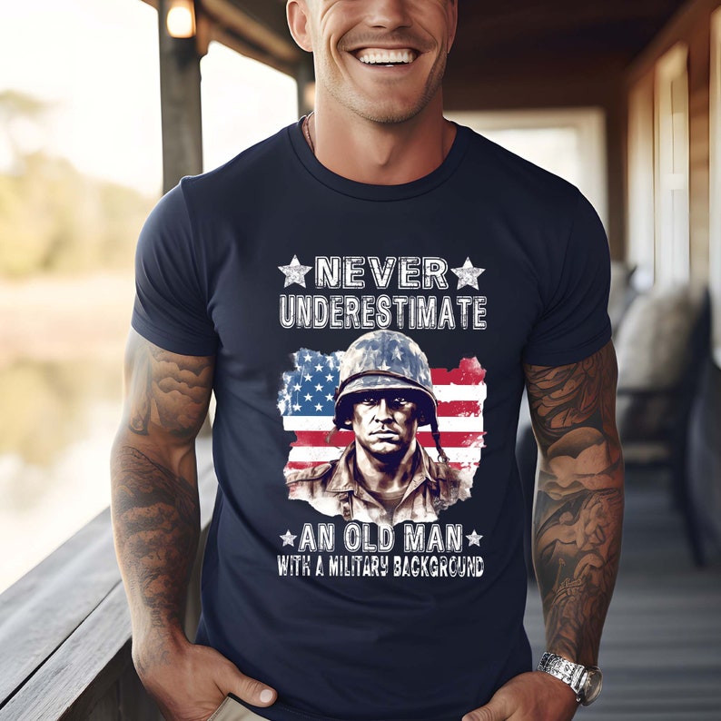 US Veteran Shirt: American Flag Tee, Military Background image 3