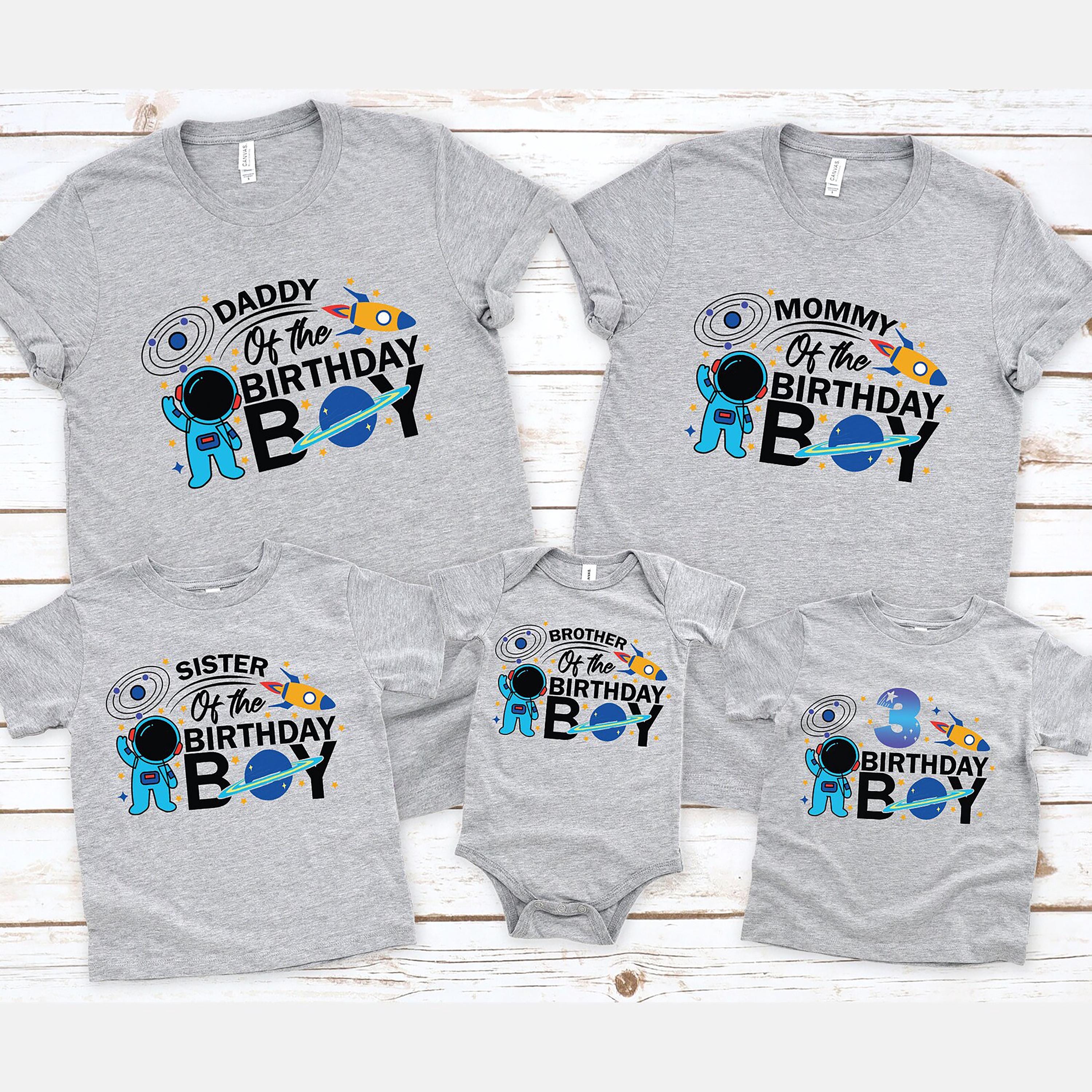 Astronaut Birthday Shirt: Family Matching Rocket Space Tee - Etsy