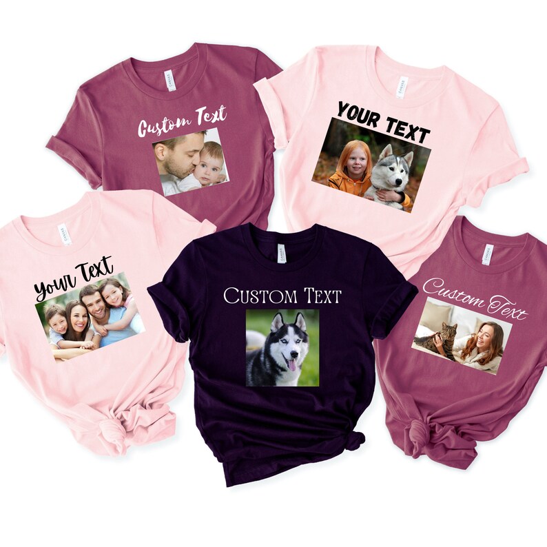 Custom Photo & Text Shirt: Personalized Unisex Graphic Tee - Etsy