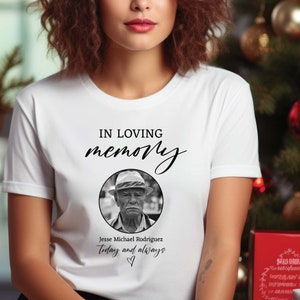 Memorial Loss Shirt, CUSTOM Funeral Shirt, R.I.P. Shirt, In Loving Memory T-Shirt, Bereavement Shirt, Picture Tee, Personalized Memorial Tee