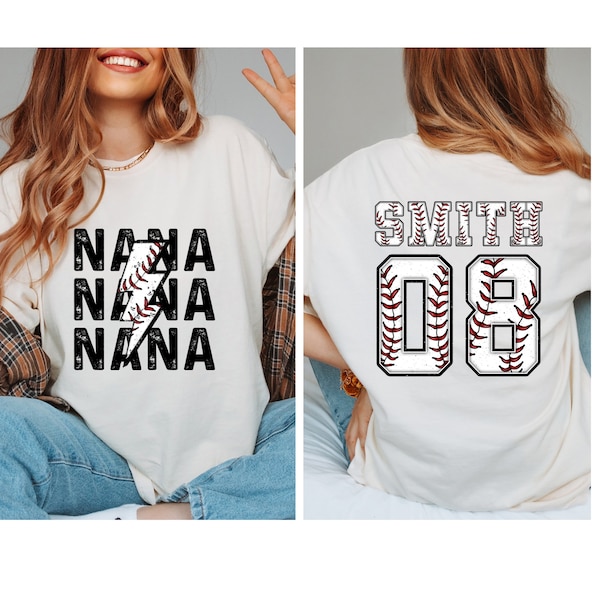 Custom Baseball Nana Shirt, Mom Baseball Tee, Baseball Game Day Mam Nana Dad, Baseball Day Season Shirt, Sports Mom Tee, Baseball Game Shirt