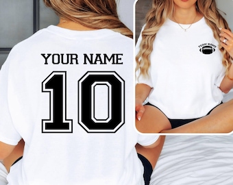 Custom Football Tshirt, Your Name Football T-Shirt, Football Shirt, Game Day Tshirt, Football Season Gifts, Personalized Football Tshirt