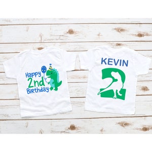 CUSTOM Name Age Dinosaur Birthday Boy Shirt,T-Rex Birthday Shirt, Boys T Rex Party, Boys Birthday Outfits, Kids Boys Dino Birthday T Shirt