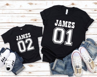 Three Generation Matching Shirt,CUSTOM Fathers Day Gift for Grandpa,Family Name Grandpa Dad Grandson Tee,Family Matching,Daddy and Me Outfit