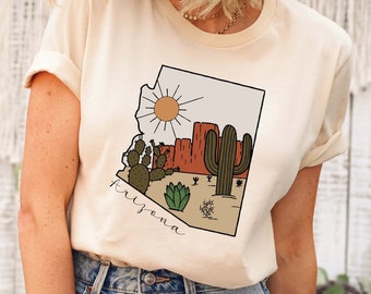 Arizona Shirt, Cactus Shirt, State Pride Tee, Arizona Desert Tee, Az Gift, Desert Sunrise Shirt, Western Tee, Adventure Shirt, Grand Canyon