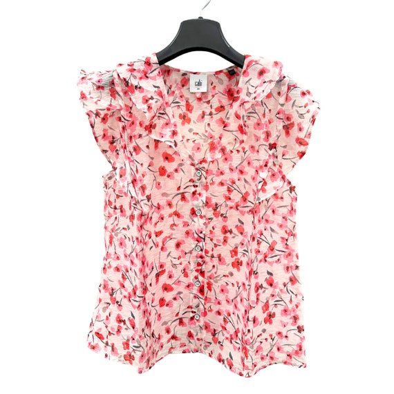 NWT Cabi Spring 2024 Besotted Top Pressed Flowers #6510, Free Shipping