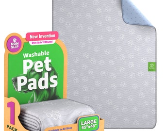 1 Pack - IMPROVIA Reusable Puppy Pads 65" x 48"  Extra-Absorbent Reusable Pads for Pets