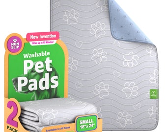 2 Pack - IMPROVIA Reusable Puppy Pads 18" x 24"  Extra-Absorbent Reusable Pads for Pets