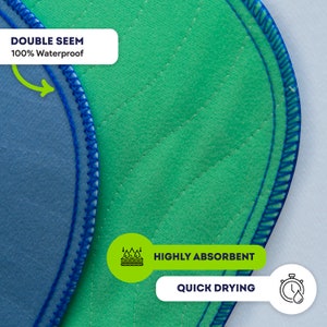 2 Pack - IMPROVIA Washable Underpads 34" x 36" Heavy Absorbency Reusable Bedwetting Incontinence Pads for Kids, Adults, Elderly, and Pets image 7