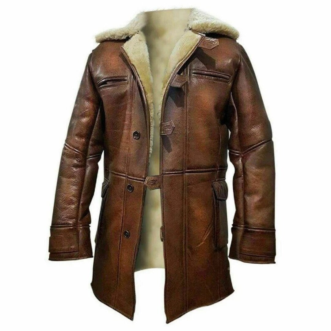 Handmade Real Sheepskin Duster Coat for Men B3 Bomber Etsy