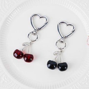 Kawaii Cherry Charm,Airpod charms,Fruit Keychain,Crystal Cherry Keyring,Bridesmaid Gift,,Handmade Keyring,Christmas Gift,Womens Accessories