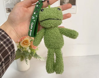 Cute Frog Plush Pendant Keychain,Cartoon Keychain,Backpack Tag,Girly Accessories,Handmade Accessories,Gifts,Keychain for Key and Bags
