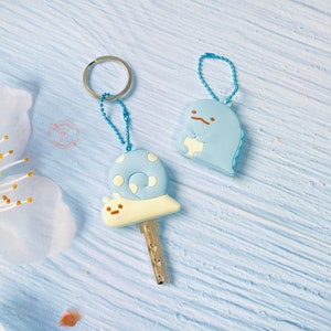2 stks/set cartoon sleutelklep, kawaii sleutelklep, pvc-sleutelklep, gezellige sleutelhouder, sleutelkapje, sleuteletui DIY, sleutelklep voor huissleutel, sleutelaccessoires