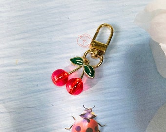 Cute Cherry Keychain,Kawaii Fruit Keychain,Kawaii Phone Charm,Birthday Gift,Handmade Keychain,Student  Present,Backpack Tag,Gifts for Her