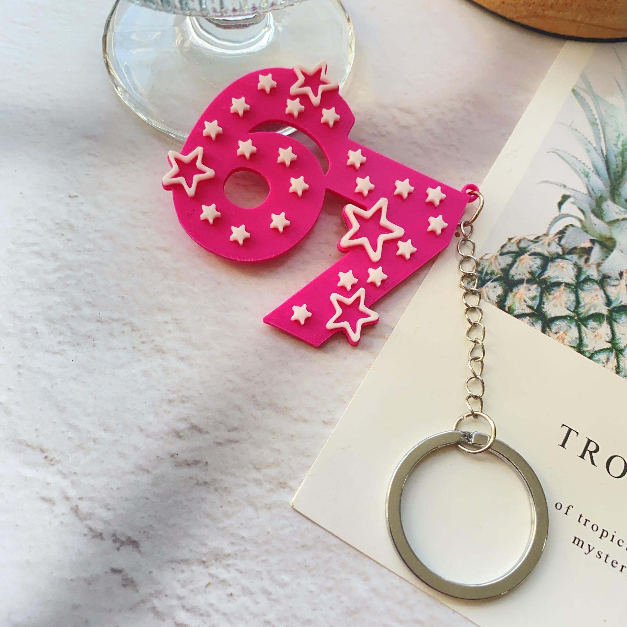 Trendy 67 Keychain, 3D Printed Backpack Charm, Descriptive Words ...