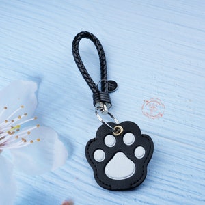 Black Cat Paw Key Cover,Leather Key Covers,Cute Key Cover,Kawaii Key Cover,Cozy Key Holder,Key Cap,Key Case DIY,Key Cover for House Key image 4
