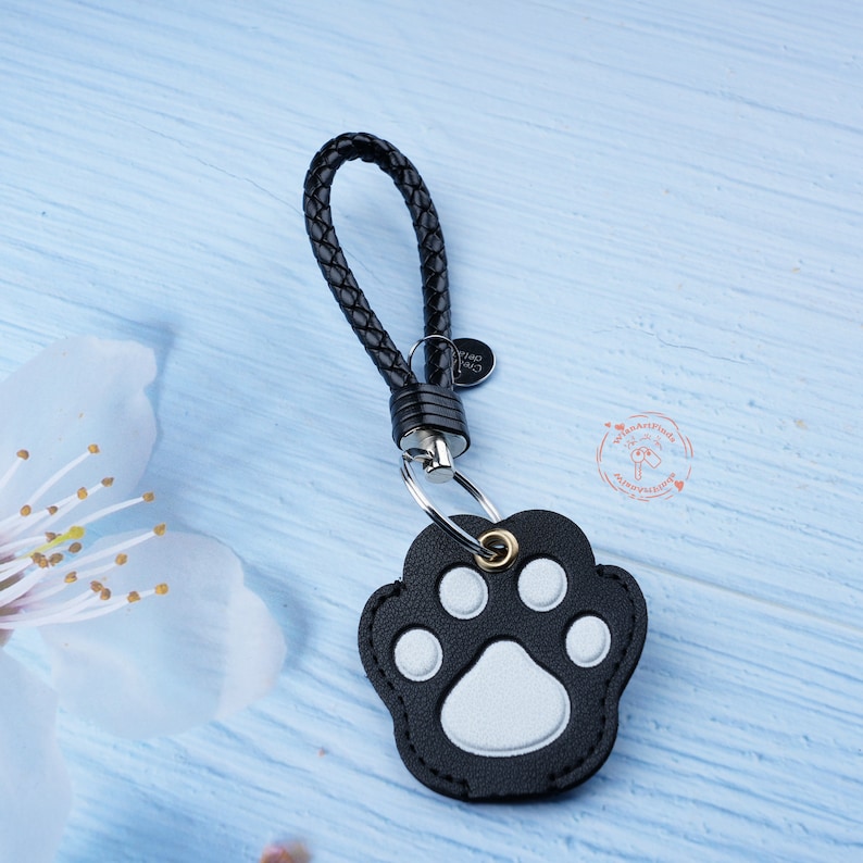 Black Cat Paw Key Cover,Leather Key Covers,Cute Key Cover,Kawaii Key Cover,Cozy Key Holder,Key Cap,Key Case DIY,Key Cover for House Key image 4