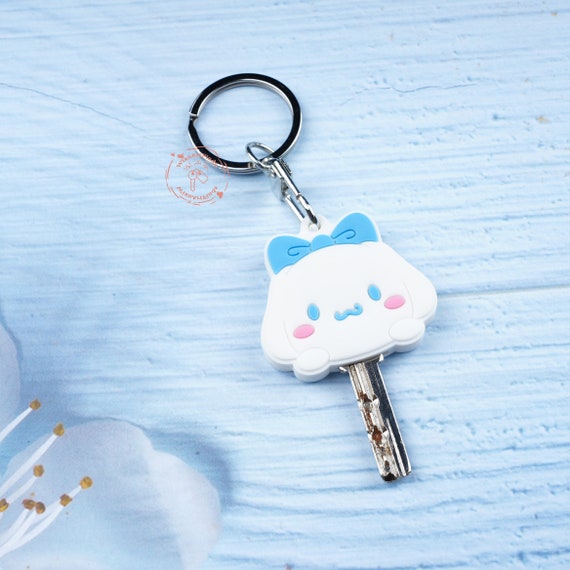 Cartoon Key Cover Cap Silicone Key Accessories PVC Soft Solid Key Holder Key Chain for Girl Women Trinket Gift,Key Cap Cover,Key Accessories