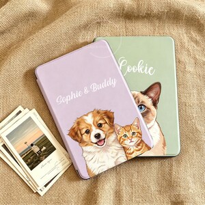 Tier Portrait Kindle Hülle, E-Reader Hülle, Abnehmbare Hülle für Kindle, Tier Name Portrait Hülle, Dekorieren Sie Ihren Paperwhite, Tierliebhaber