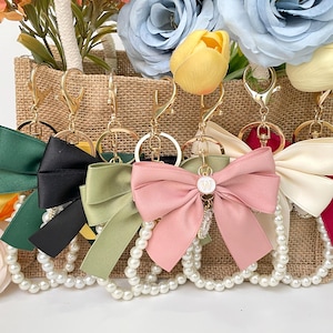 Bow Ribbon Keychain, Elegant Bow Charm Keychain, Ribbon Key Chain, Cute Bow Keychain, Bag Accessory Gift, Unique Bag Charm, Party Favor