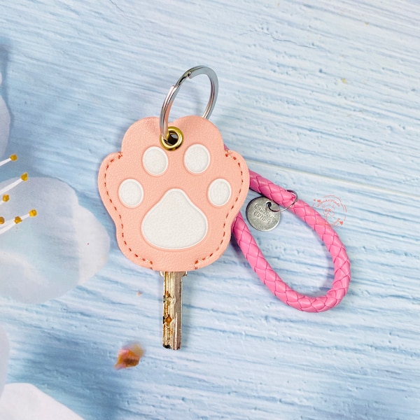Kawaii Cat Paw Key Cover,Leather Key Covers,Cute Key Cover,Kawaii Key Cover,Cozy Key Holder,Key Cap,Key Case DIY,Key Cover for House Key