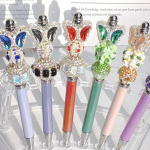 Chic Bling Schmetterling Stift, Perlen Strass Stifte, Dekorative Stift, Journal Stift, Handwerk Projekt, Bürobedarf, Schreibwaren Beadbale Stift