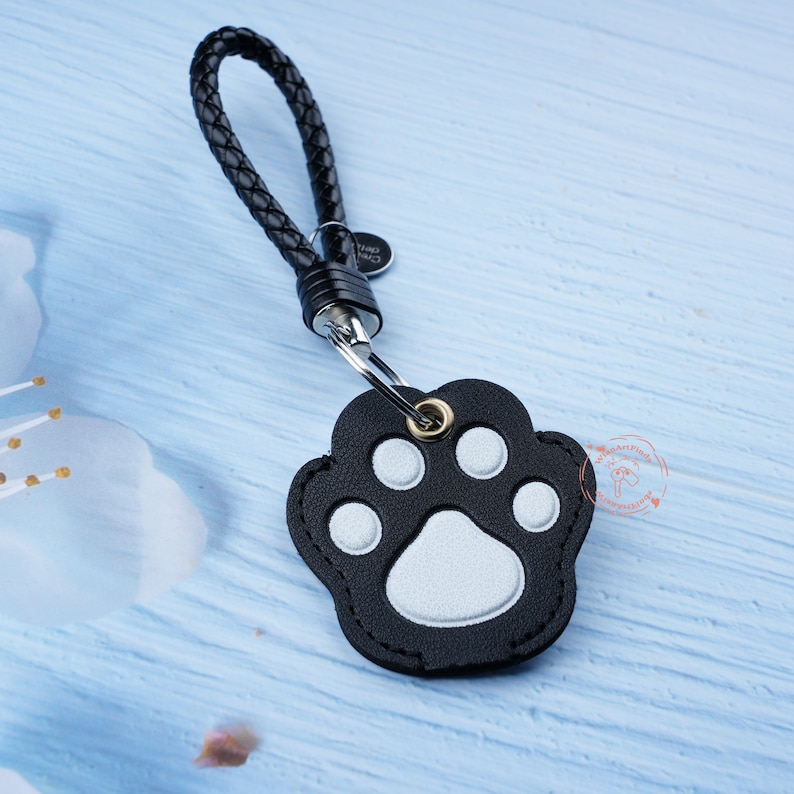Black Cat Paw Key Cover,Leather Key Covers,Cute Key Cover,Kawaii Key Cover,Cozy Key Holder,Key Cap,Key Case DIY,Key Cover for House Key image 10