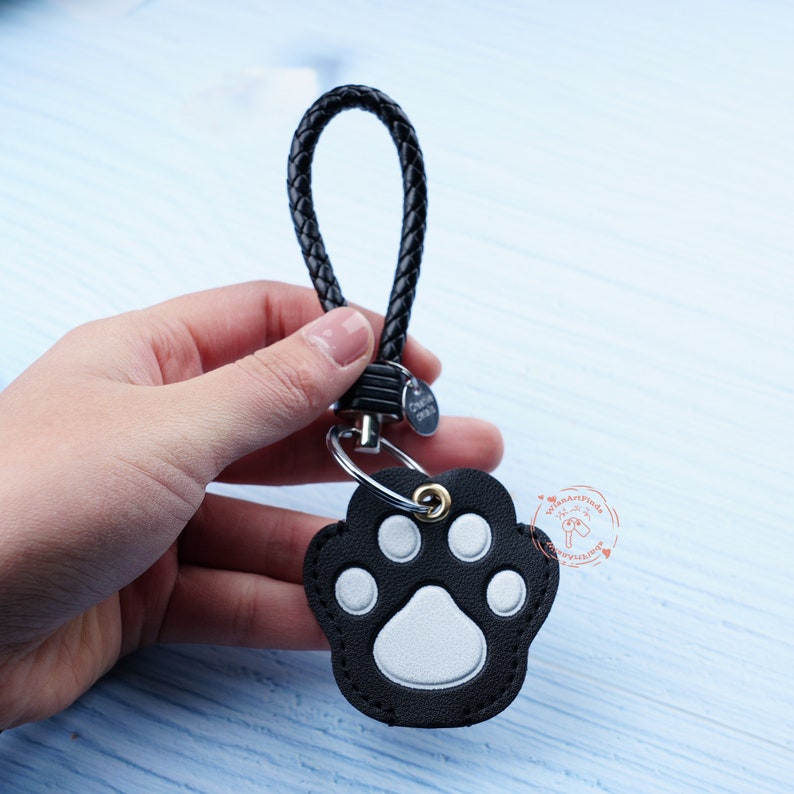 Black Cat Paw Key Cover,Leather Key Covers,Cute Key Cover,Kawaii Key Cover,Cozy Key Holder,Key Cap,Key Case DIY,Key Cover for House Key image 7