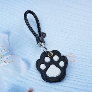 Black Cat Paw Key Cover,Leather Key Covers,Cute Key Cover,Kawaii Key Cover,Cozy Key Holder,Key Cap,Key Case DIY,Key Cover for House Key image 9
