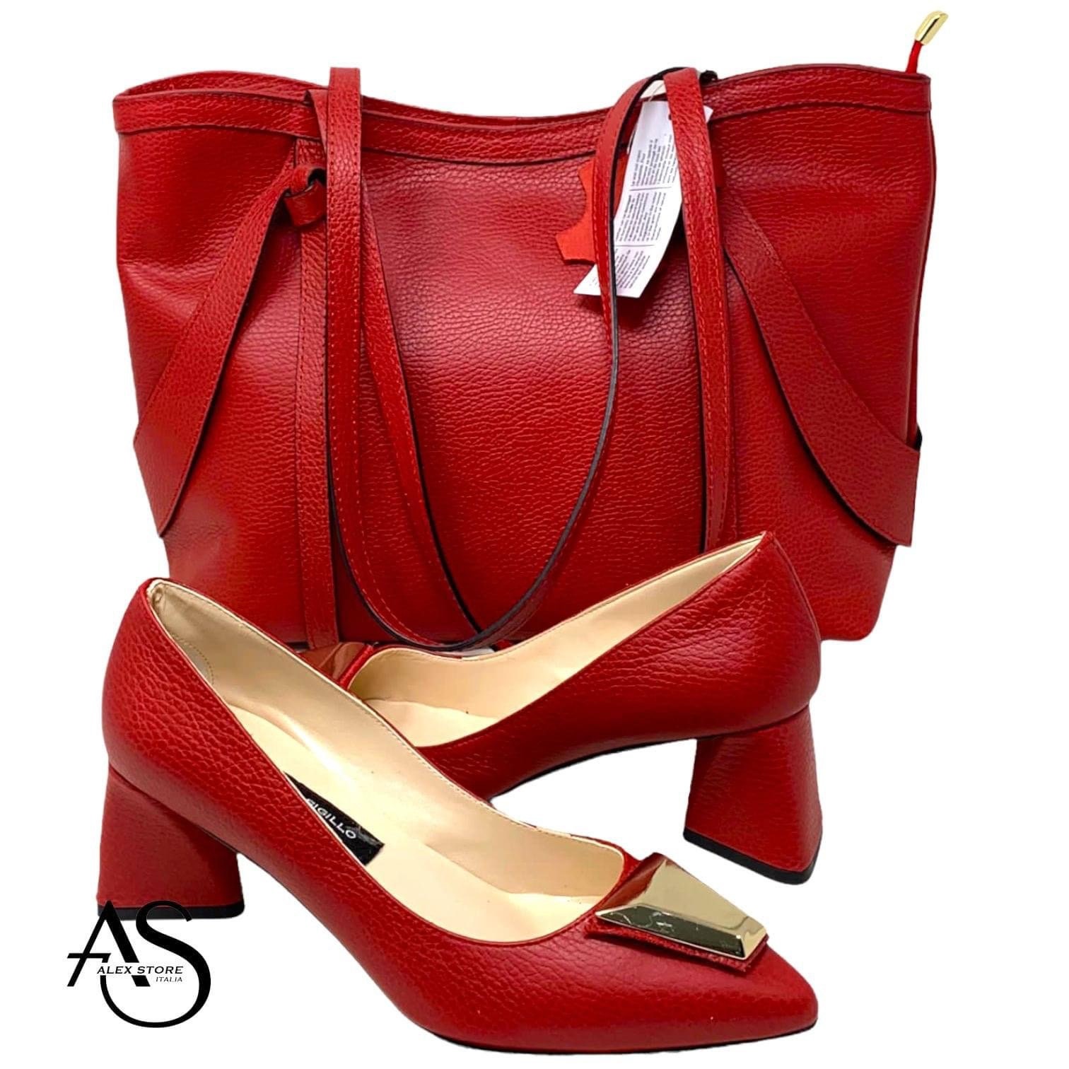 Italian Leather Shoe and Bag Set