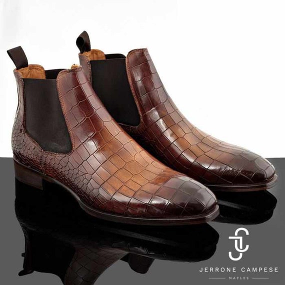mens italian leather dress boots Men's ankle in handcrafted Italian Shoes Aesthetics Upper Leather Handmade Italian Leather Mens Dress