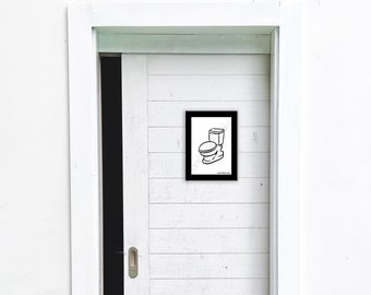 Charming TOILET Sign Digital Download - Add Style to your Lavatory! Print it! and Frame it! and decorate your door or wall